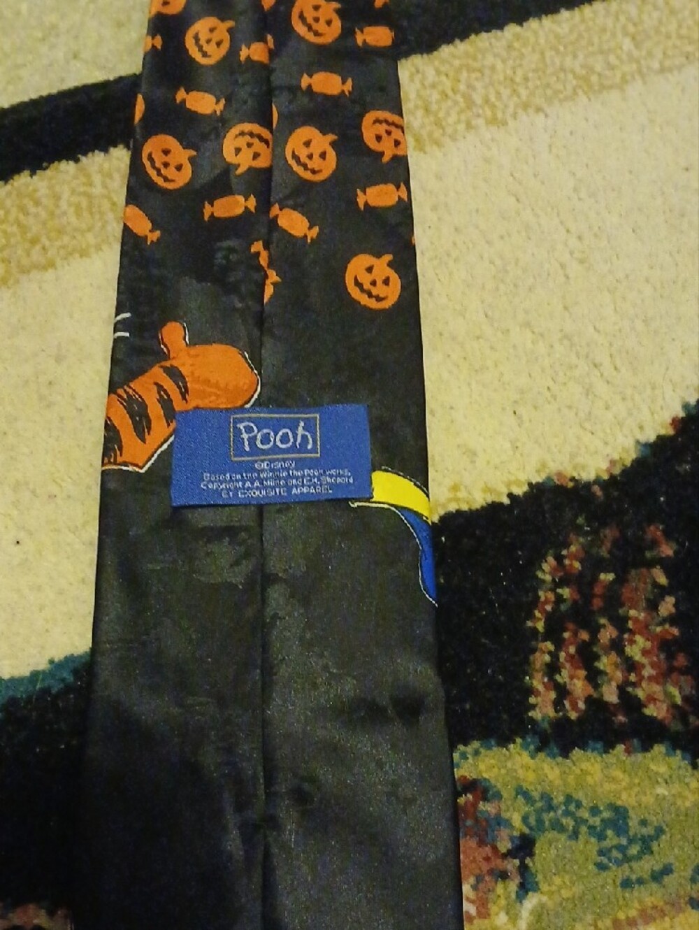 Disney Winnie the Pooh Halloween Tie - Black & Orange - Picture 3 of 5